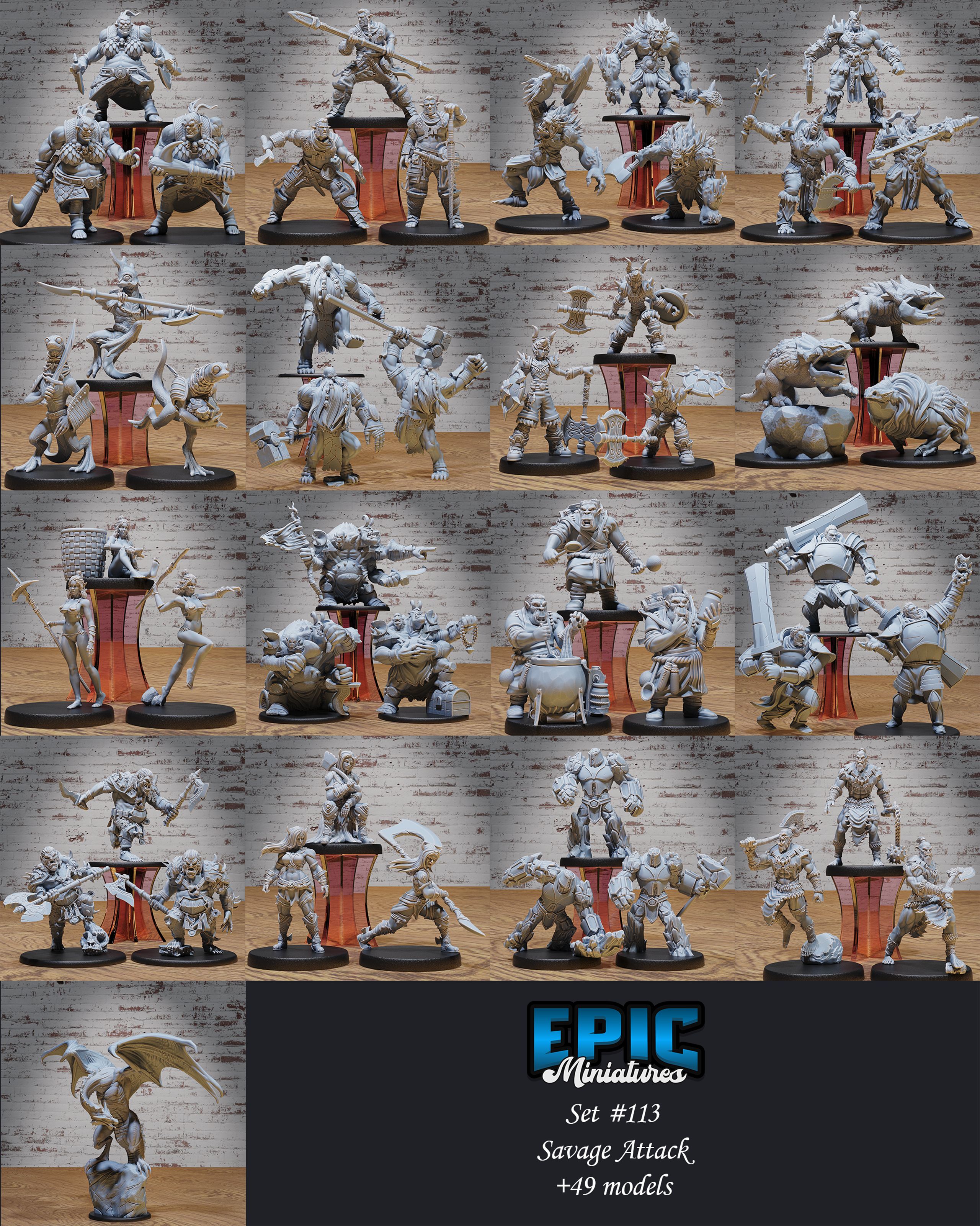 Savage Attack Set / Orc & Beast Encounter / Giants & Barbarian Collection / Pre-Supported
